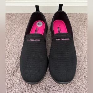 U.S. Polo Assn. Women's Black and Pink Slip-On Sneakers